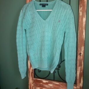 Ralph Lauren light turquoise V-Neck Sweater